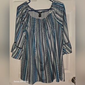Women's Blue Striped Top